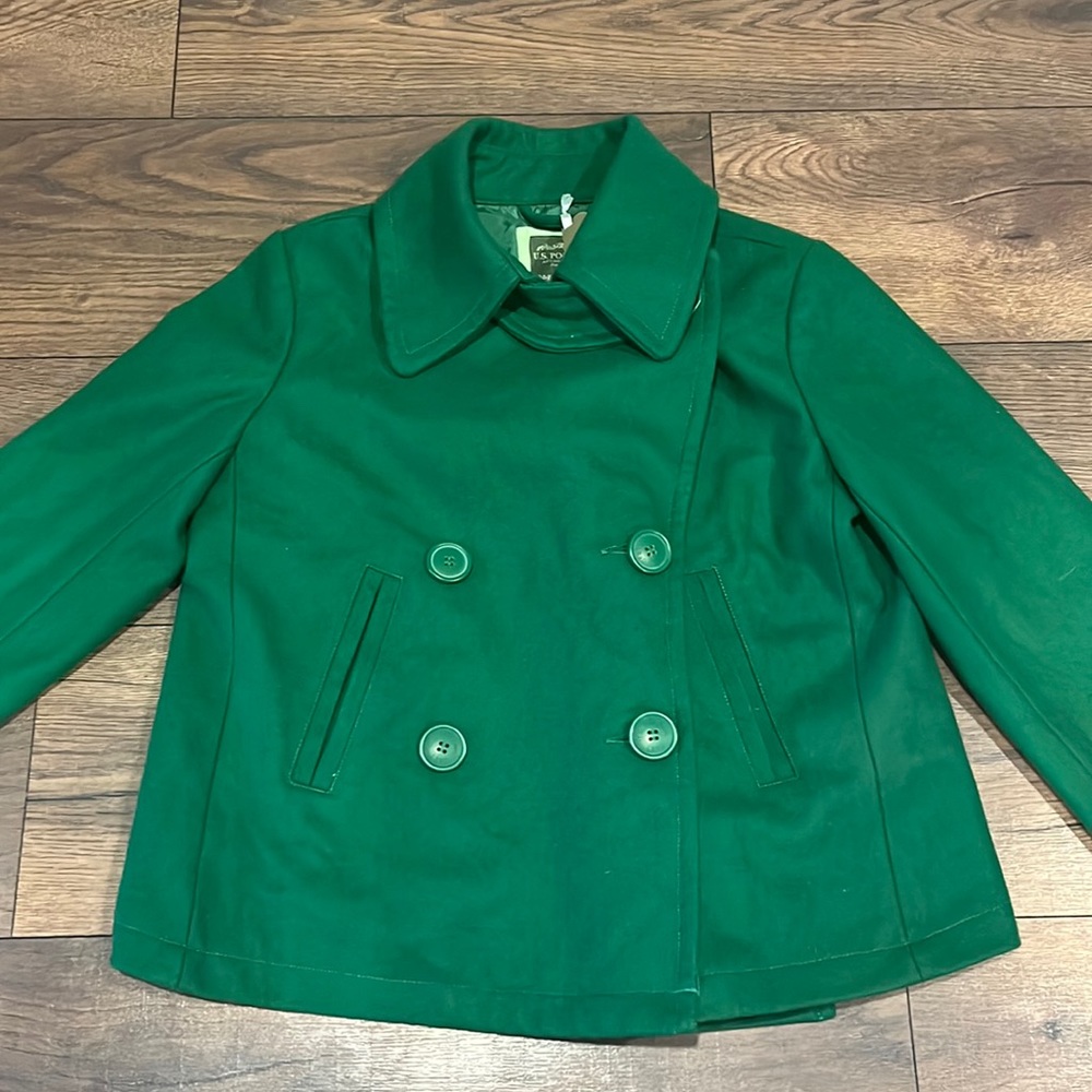 NWT! U.S.polo assn.wool green pea coat size small
